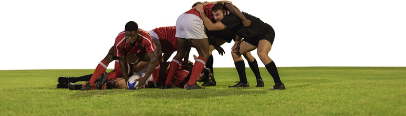 Rugby player scrum