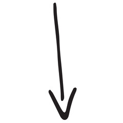 Downward arrow on white background