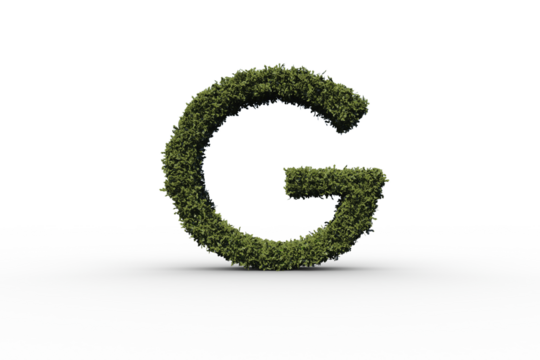 Letter g made of leaves - Powered by Adobe