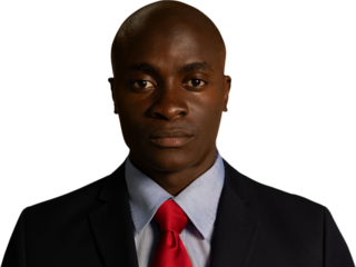 Man with straight face