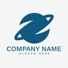 Initial Letter Z monogram logo Design with planet