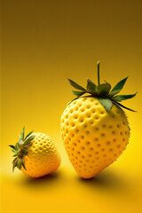 Yellow strawberry. Generative ai