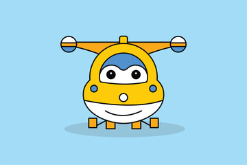 Helicopter cartoon vector design for kids