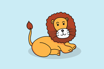 Lion cartoon vector design for kids