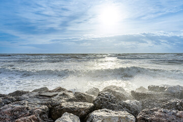 Sea storm in Torremolinos, Malaga, Spain