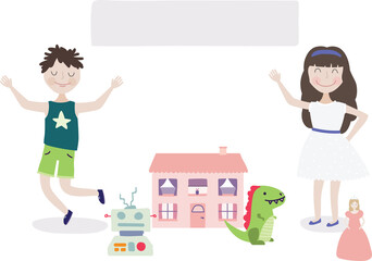 Illustration of childrens dancing