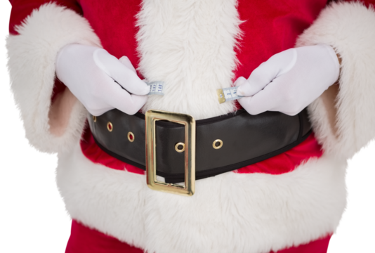 Santa claus using measuring tape - Powered by Adobe