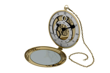Retro styled pocket clock with chain