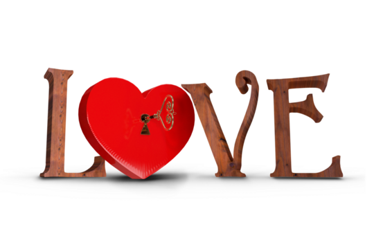 Love with lock and key - Powered by Adobe