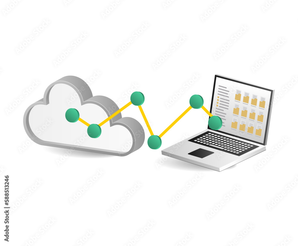 Aufkleber cloud computing concept with icon design, vector illustration 10 eps graphic.