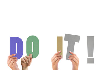 Hands holding up do it