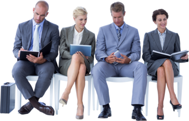 Business people waiting to be called into interview