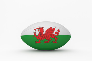Naklejka premium Welsh flag rugby ball