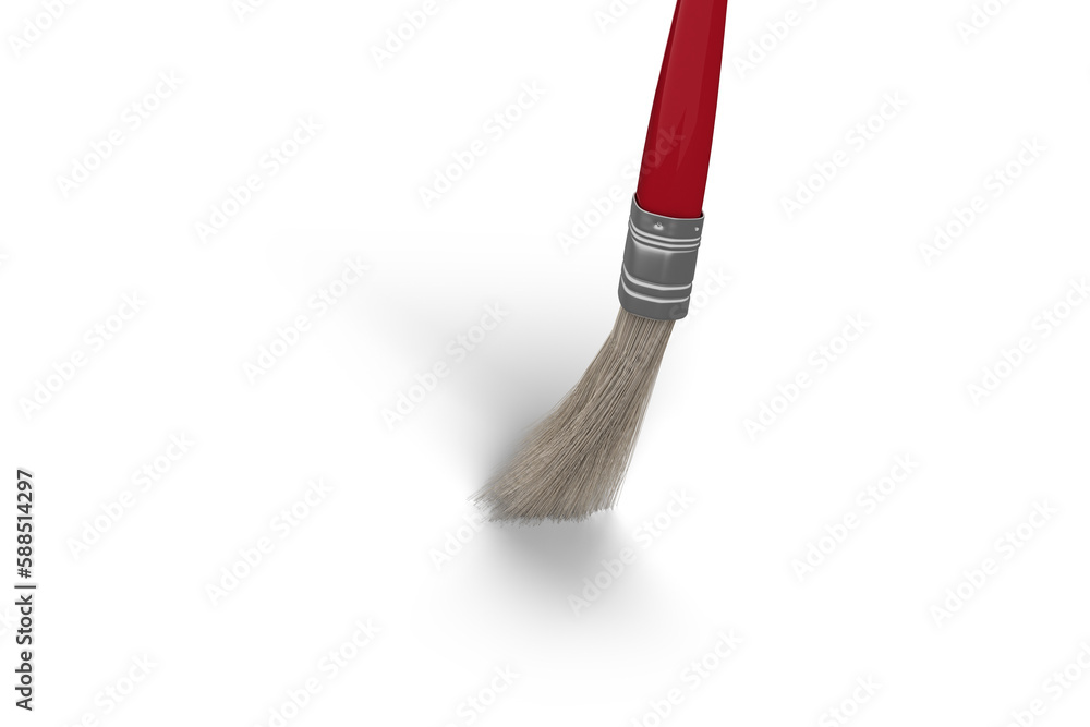 Poster computer generated image of red paintbrush