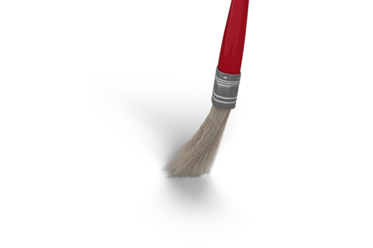 Computer generated image of red paintbrush