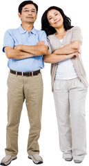 Smiling couple with arms folded