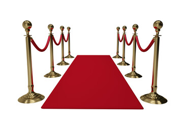 Red carpet and golden queue barrier