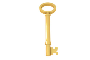 Digitally generated shiny gold key