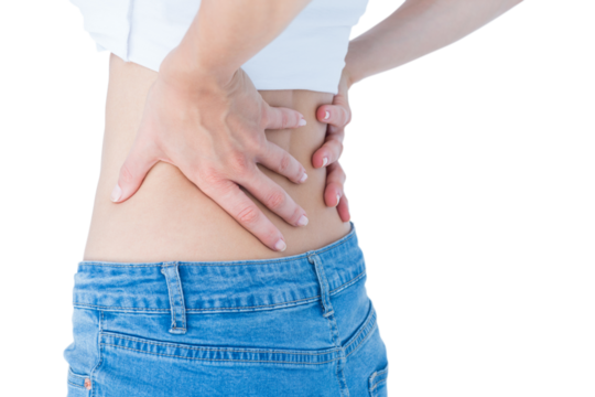 Woman suffering from back pain