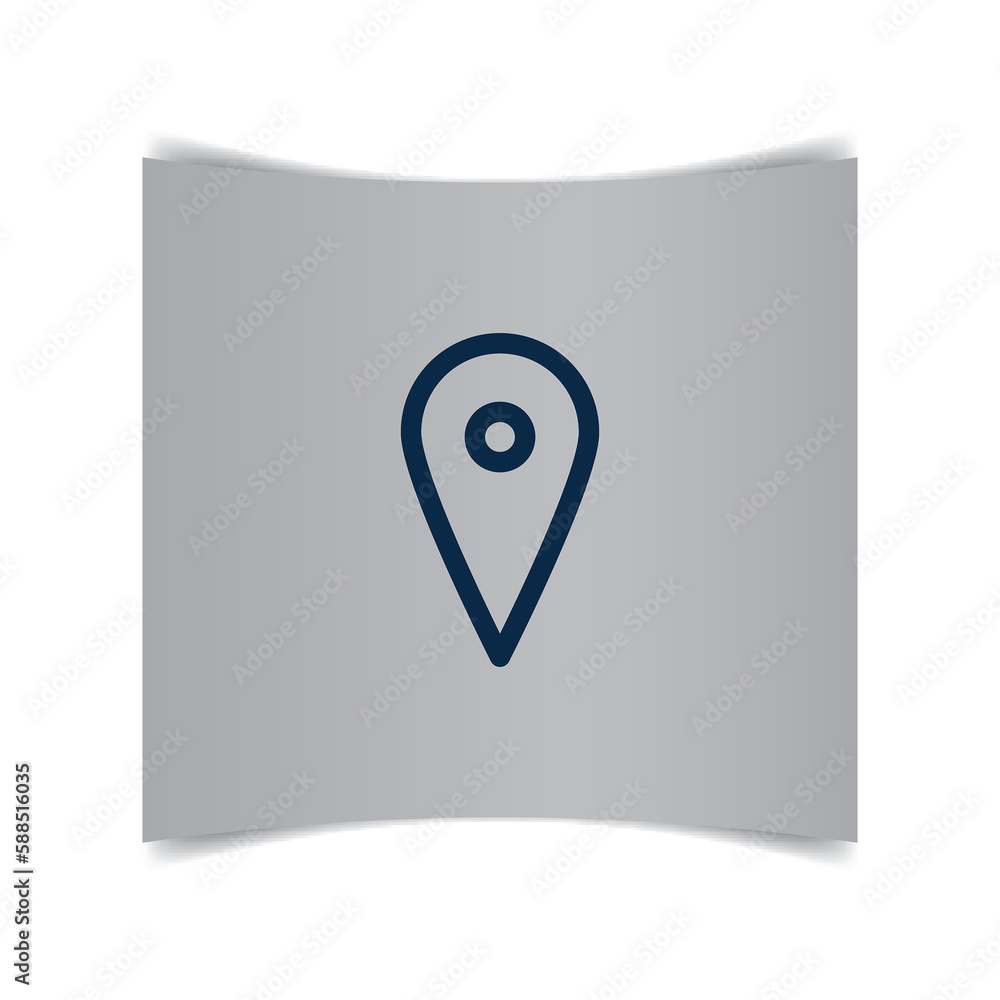 Poster digitally generated image of paper with map pointer icon