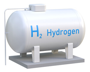Hydrogen tank isolated on transparent background