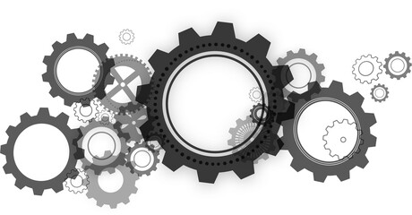 Gears against white background