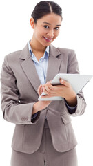 Portrait of a smiling businesswoman using a tablet computer © vectorfusionart