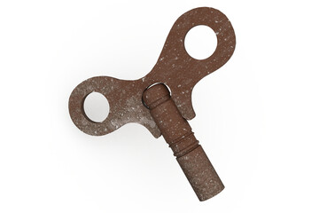 Digitally generated rusty old key