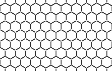 Seamless Geometric Hexagons Pattern. Black and White Honeycomb Texture.