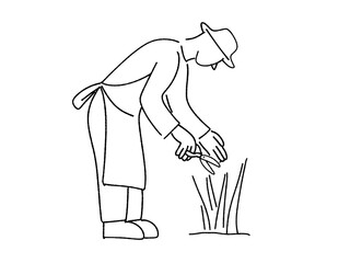 庭仕事をする人