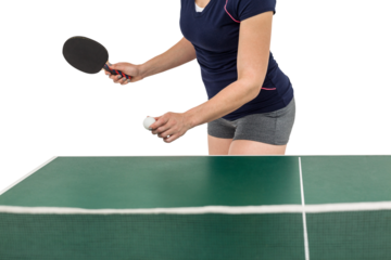 Female athlete playing table tennis