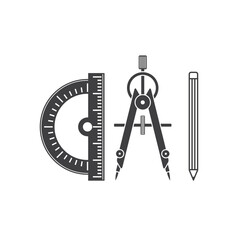 illustration of compass geometry, vector art.