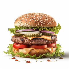 Burger isolated image on white background