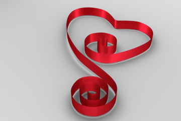 Rolgordijnen Red ribbon heart © vectorfusionart