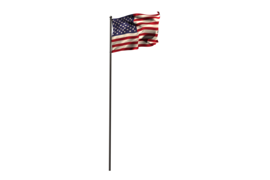 Flag of America on pole
