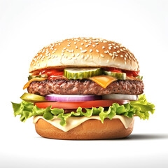 Burger isolated image on white background