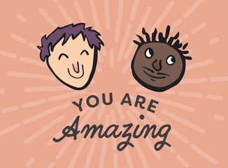 Black text and patterns on greeting card