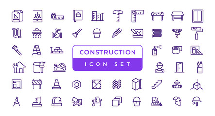 Fototapeta na wymiar Outline web icons set - construction, home repair tools. Thin line web icons collection. Simple vector illustration