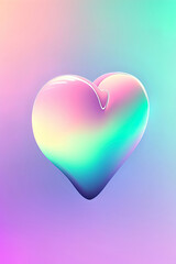 Y2K nostalgia heart colorful playful gradient wallpaper. ai generative art 