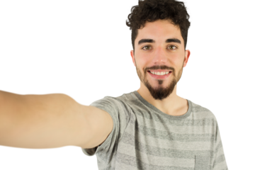 Casual man taking a selfie