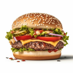 Burger isolated image on white background