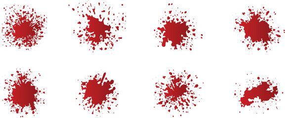 A collection of blood splats and speckles for artwork compositions and textures