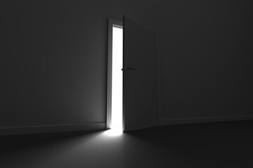 Obraz premium Digital image of sunlight through open door