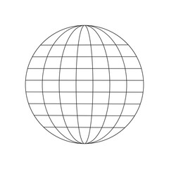 Globe icon. Earth planet sphere sign isolated on white background. Symbol of global social problems, people connecting, travelling, all around world delivery