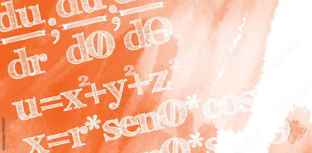 Poster digital composite image of algebraic formulas