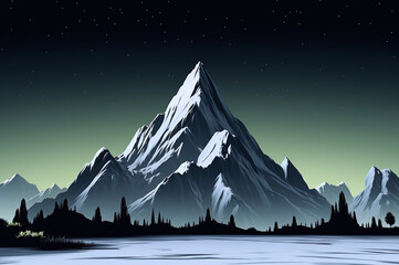 Snowy mountain illustration