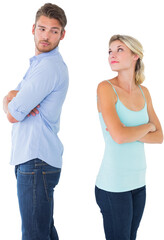 Unhappy couple not speaking to each other 