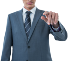 Businessman making hand gesture