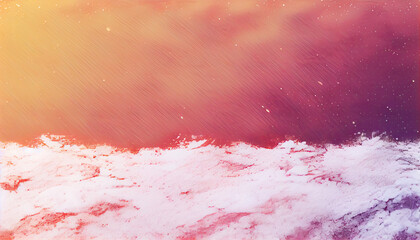 A pink and orange background with a white spot and a blue and orange sky.