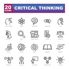 Critical thinking Vector Illustration concept. Simple line critical thinking icon for templates, web design and infographics